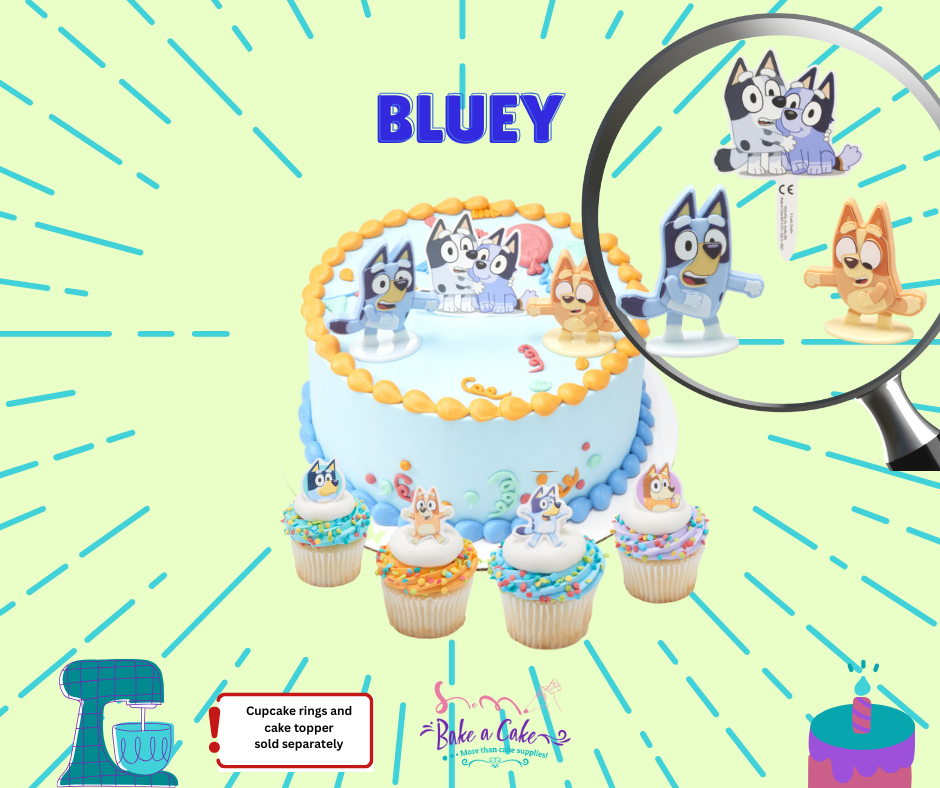 Bluey cake topper featuring vibrant colors and high-quality design, perfect for Bluey-themed birthday cakes and party decorations. Ideal for kids' celebrations, this topper adds a fun and playful touch to any cake. ππΆπ #BlueyCakeTopper #BlueyParty #BirthdayDecor