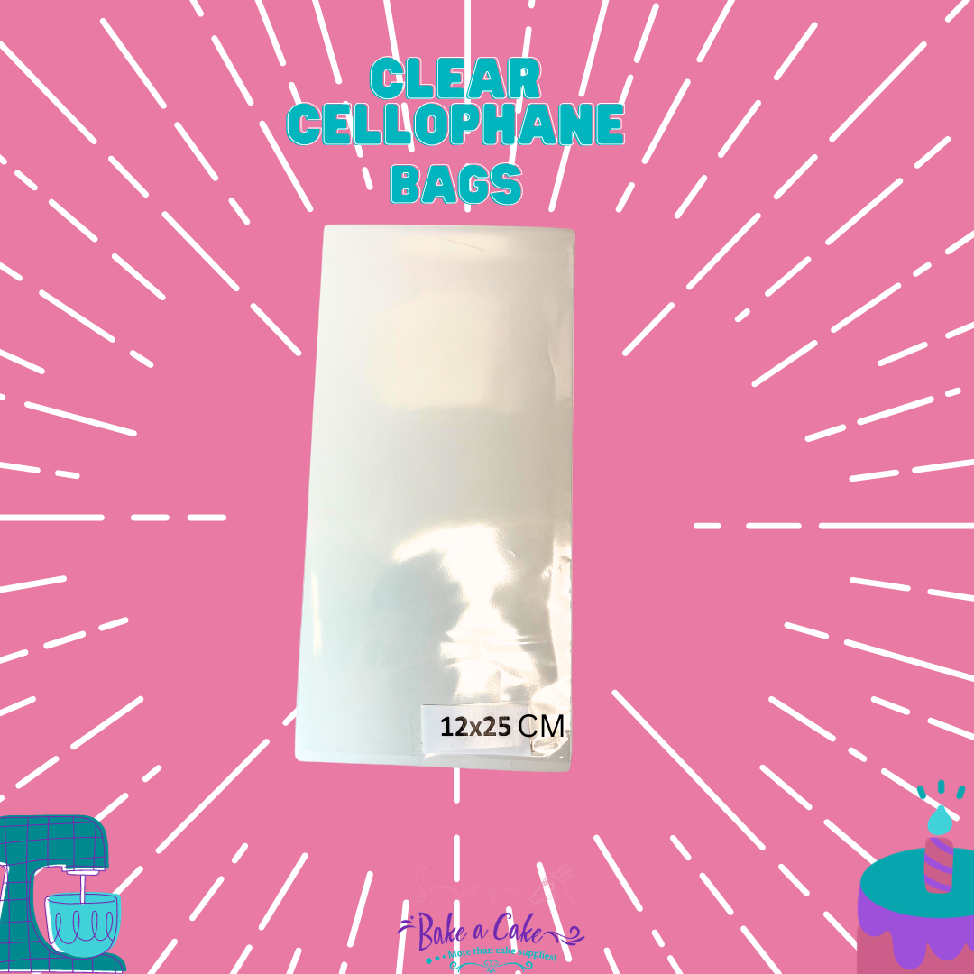 Clear Cellophane Treat Bags 12x25 cm (4.72 x 9.84 in) – 100 Pack | Food-Safe Bags for Sweets & Gifts