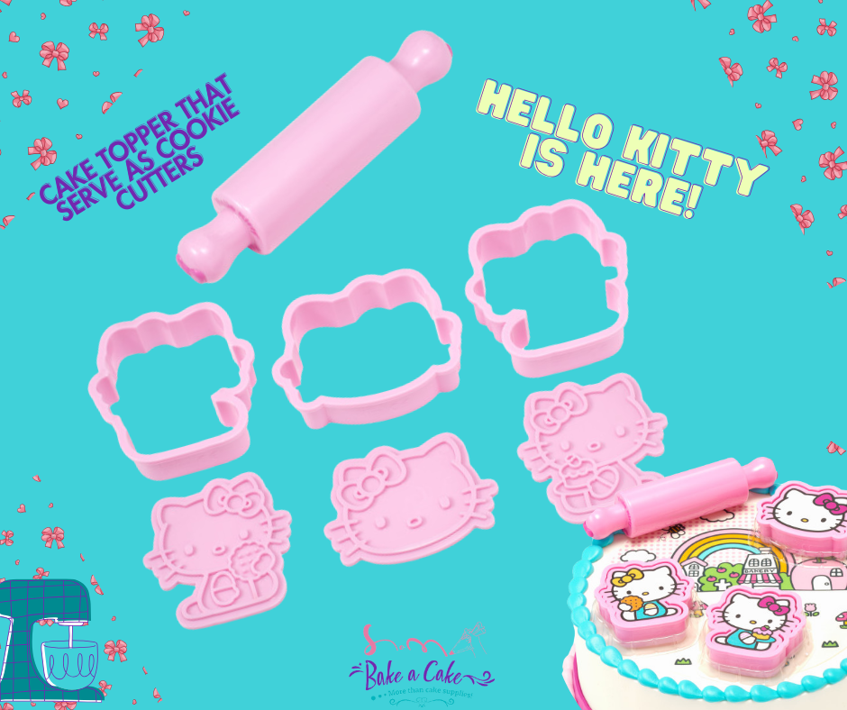 Hello Kitty Cake Topper, Cookie Cutter & Mini Rolling Pin Set β 3-in-1 Baking Fun!