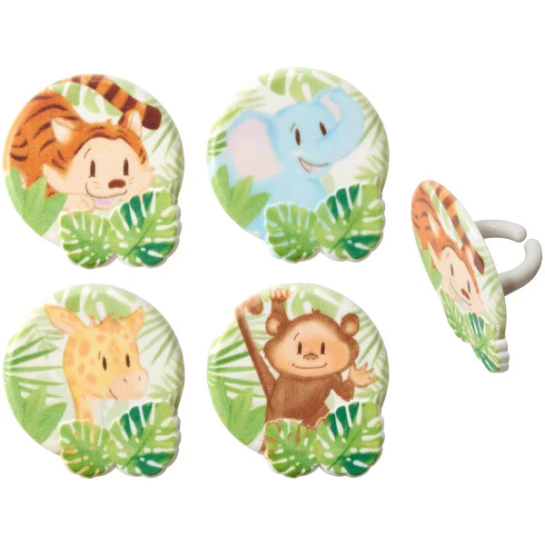 Safari Animal Cupcake Rings – Sold by the Dozen