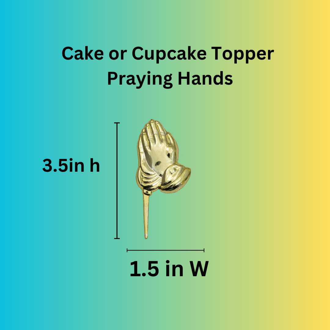 Shop dozen Praying Hands Cake & Cupcake Picks (3.5”H x 1.5”W) for baptisms, communions & religious cakes. Perfect for cupcakes & desserts.