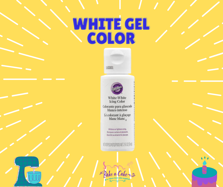 White gel color to brighten any icing!  Use it to soften other gel food colors, royal icing, fondant anything sweet you need to brighten up.