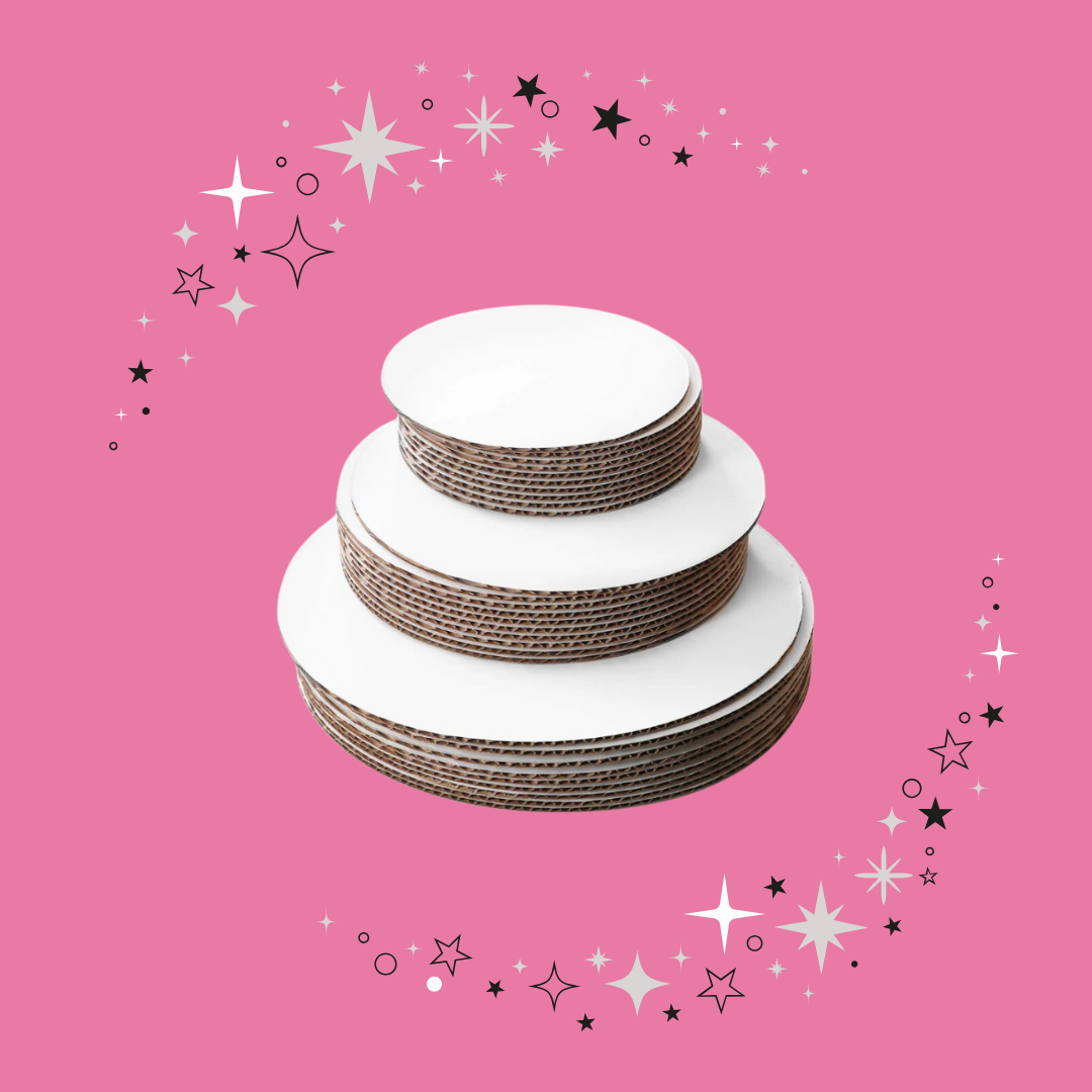 Corrugated Round Cake Boards- Sold in packs of 6