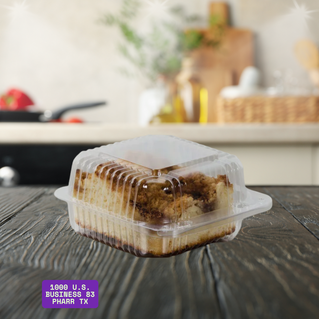 Clear Hinged Cake Slice Container