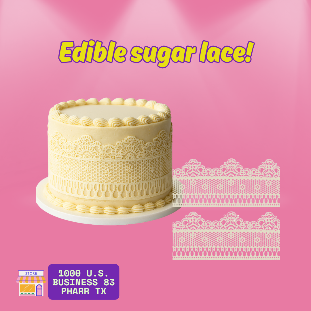 Elegant Edible Lace Strip – 13" x 4"