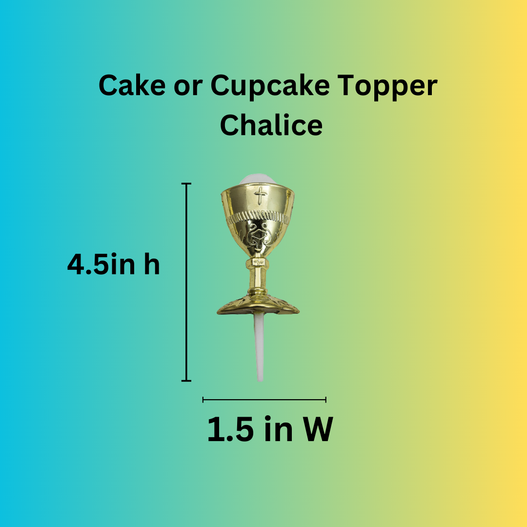 Dozen Chalice Cake Toppers – 4” High x 1.5” Wide – Perfect for Cakes & Cupcakes