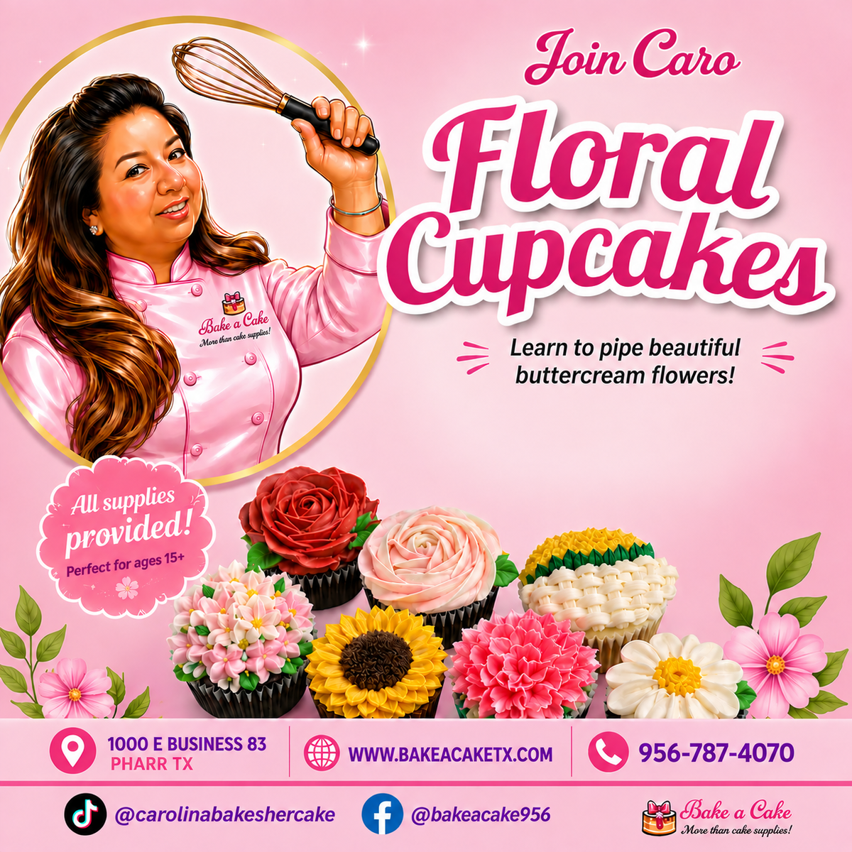 Decorating-FLORAL CUPCAKES with Caro-TUESDAY 09/29