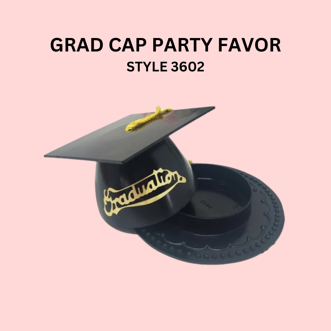 Black grad cap cake topper with gold tassel graduation decoration