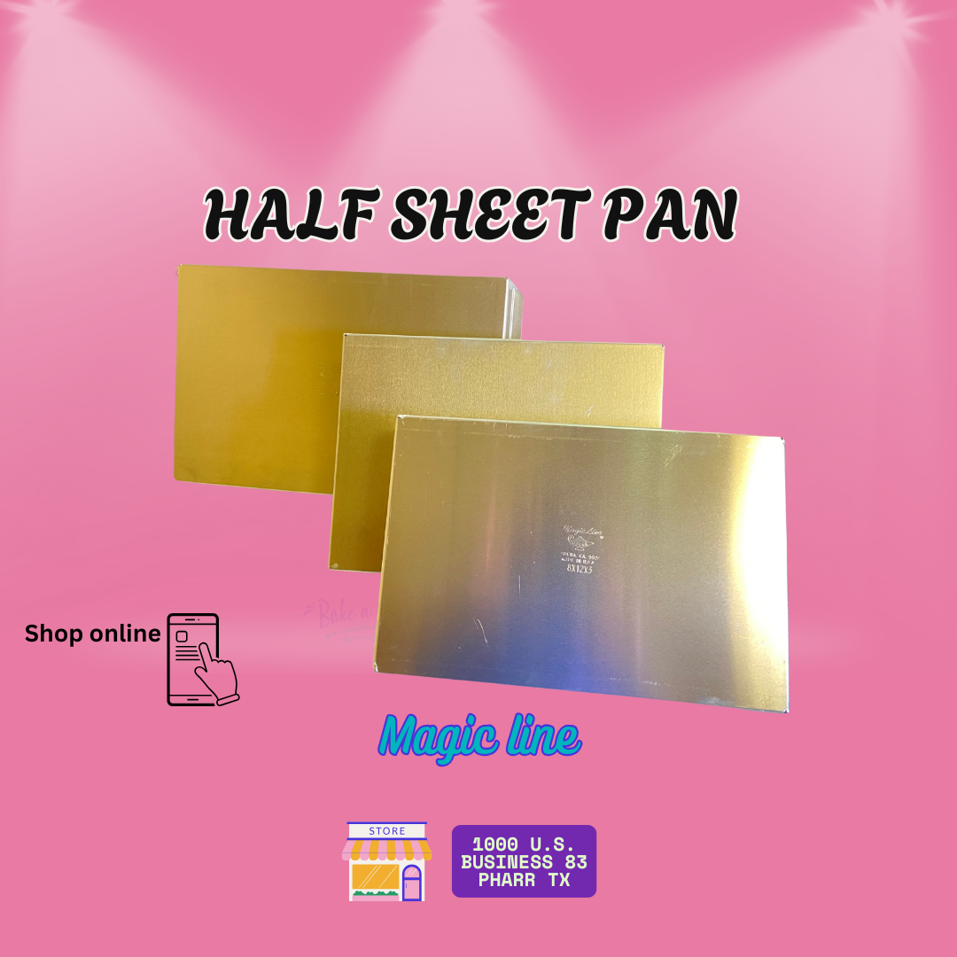 Magic Line cake pans, sheet cake pans, rectangular cake pans, sharp corner cake pans, professional baking pans, Magic Line sheet pan, 9x13 cake pan, 11x15 cake pan, 12x18 cake pan, aluminum cake pan, heavy-duty cake pan, moldes Magic Line, moldes rectangulares para pastel