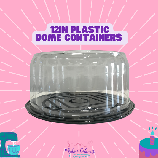 12in round plastic dome container-5pack
