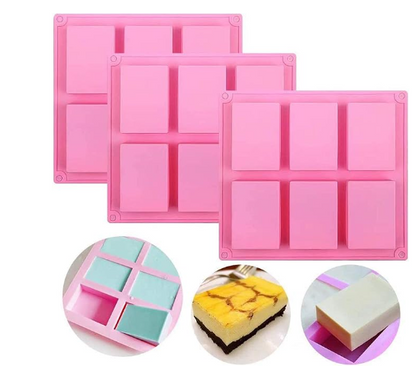 Get a set of 3 silicone molds perfect for making chocolate-covered rice crispy treats, brownies, and more! Heat-resistant up to 350°F, flexible, and non-stick for easy release.