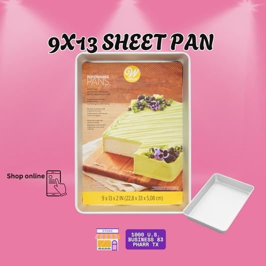 🧁 Aluminum Baking Sheet Pan 9x13 Inch – Perfect for 1.5 Cake Mixes