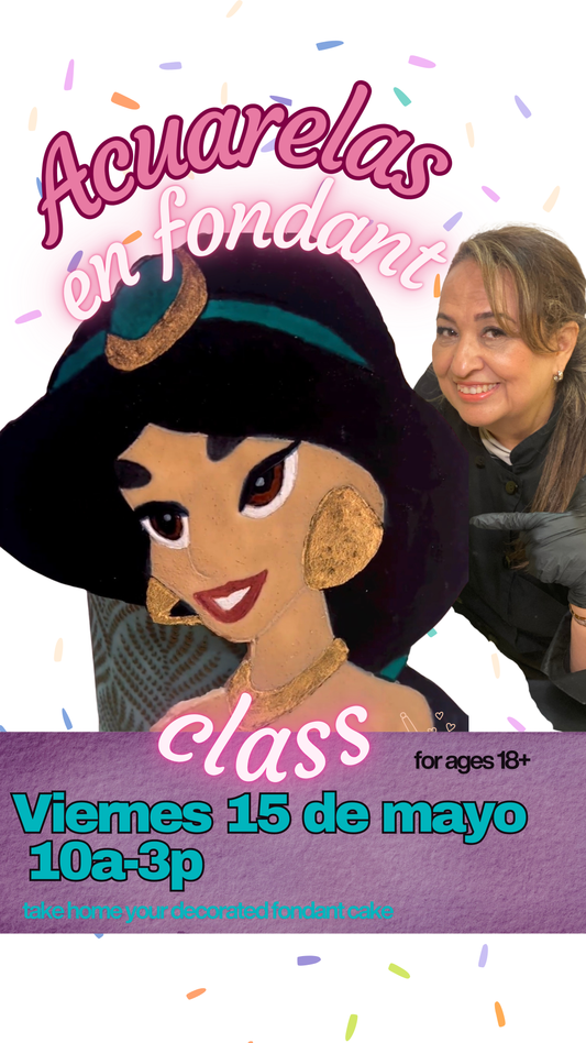 Acuarelas sobre Fondant con Vero  Viernes 15 de Mayo