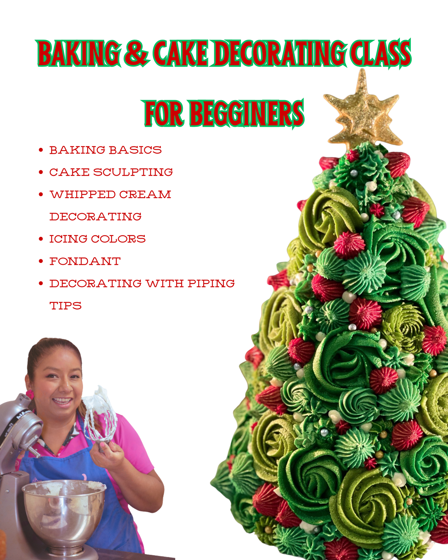 Cake Decorating Christmas TREE Class- MONDAY 12/22