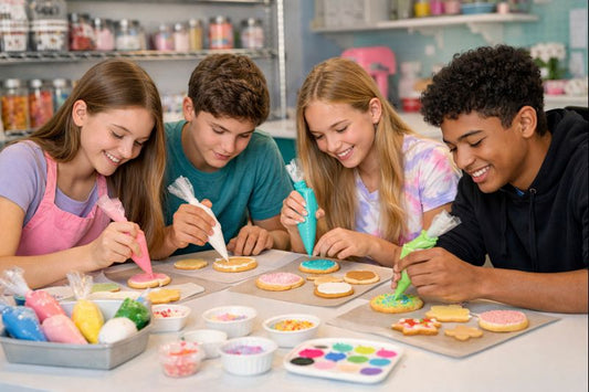 Hands-on teen cookie decorating class. Learn baking and royal icing skills. Perfect for ages 13–17. All supplies included. Pharr, TX.
