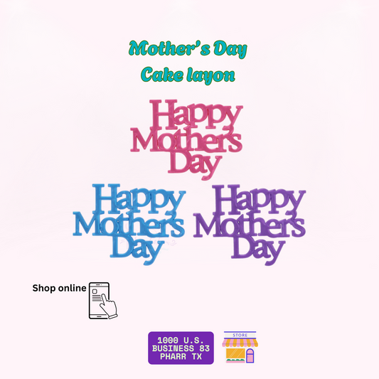 Decorate your cakes with our Happy Mother’s Day layons! Set of 3 colorful designs (yellow, purple, pink), each measuring 4.5" x 3". Perfect for festive cake toppers.

