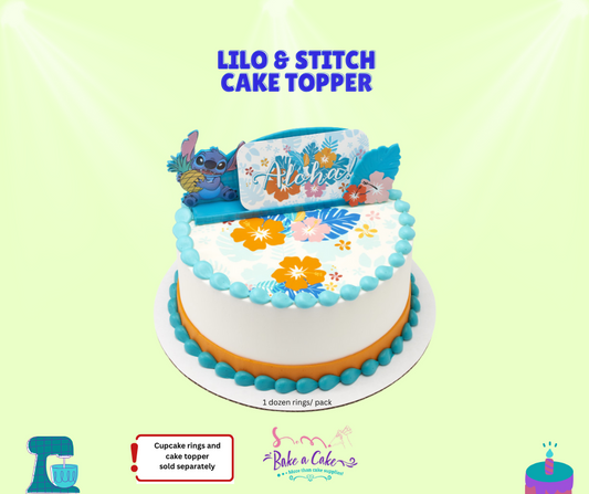 Disney Lilo & Stitch Cake Topper – Tropical Ohana Celebration