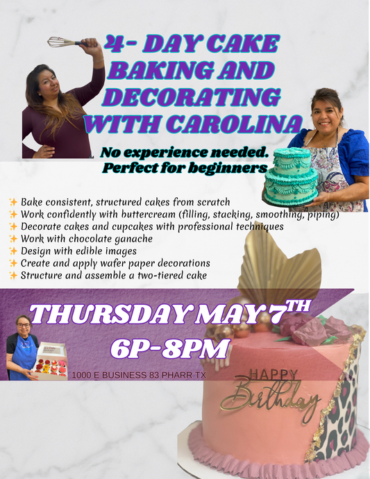 Four-Week Intensive Cake Decorating Course with Caro 05/07 THURSDAY PM