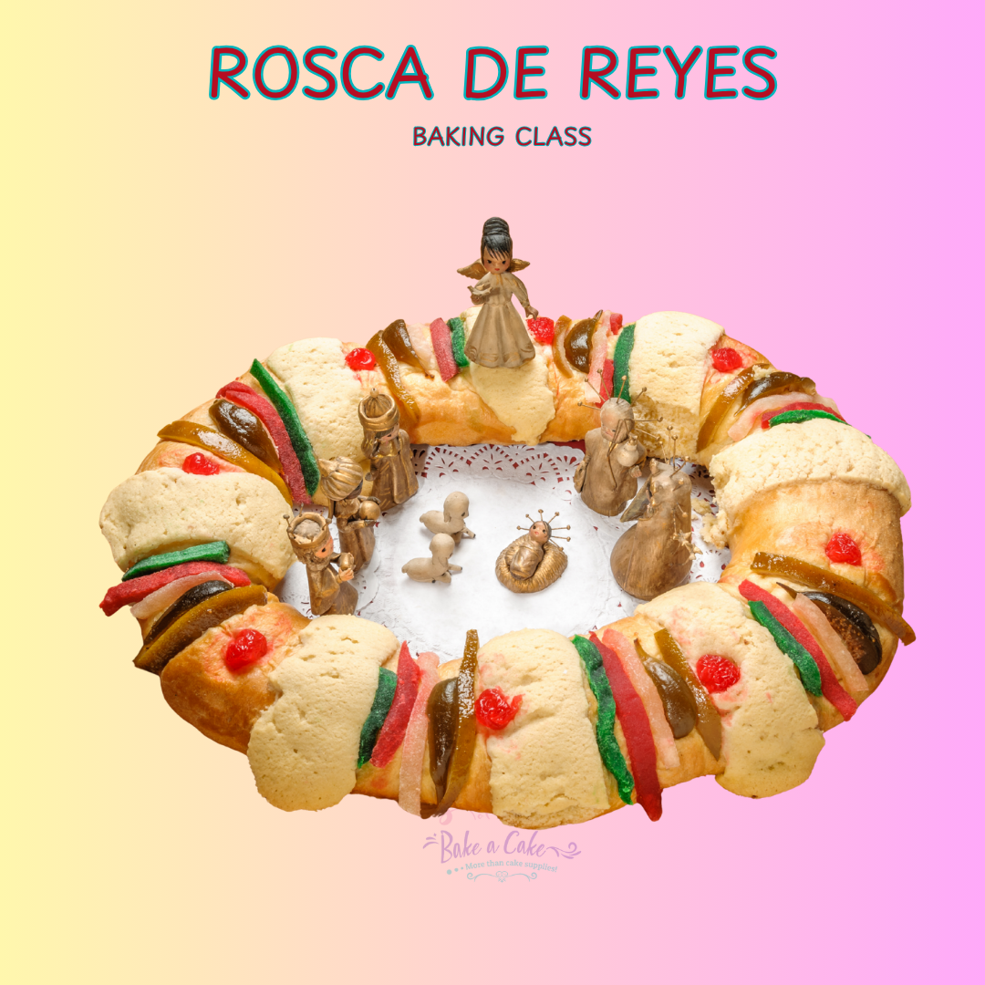Aprende a hornear la tradicional Rosca de Reyes con Vero en Bake A Cake, Pharr TX. Clase 100% en español con todo el material incluido. Perfecta para prepararte para el 6 de enero. ¡Inscríbete hoy!
