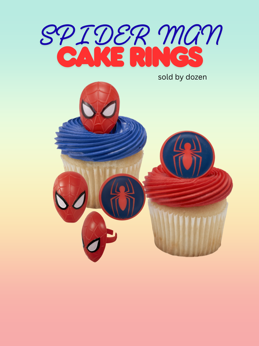 Marvel Spider-Man™ Spider & Mask Cupcake Rings – Sold by the Dozen