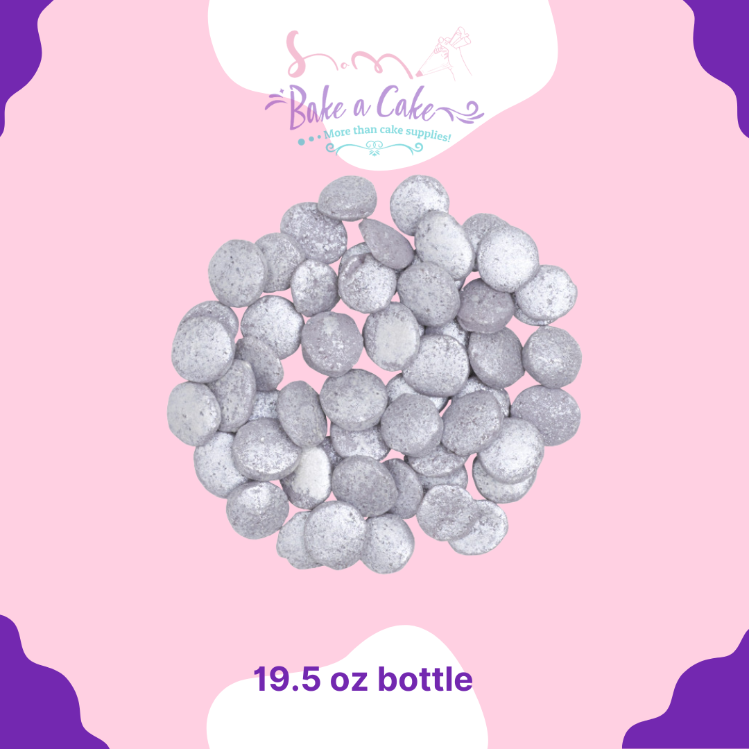 Silver cake decorating sprinkles available at Bake A Cake baking supply store