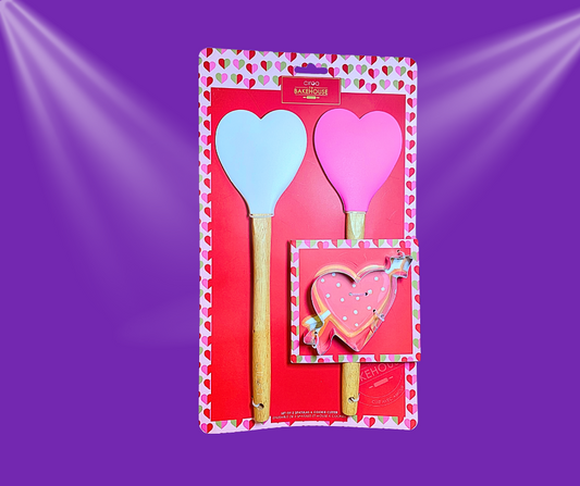 🍰 The Bakehouse Heart-Shaped Spatula Set with Cookie Cutter ❤️