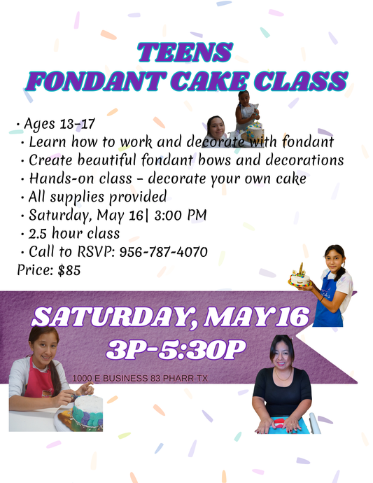 Fondant Cake Bows, and Flowers for TEENS.  Saturday 05/16 PM w Caro