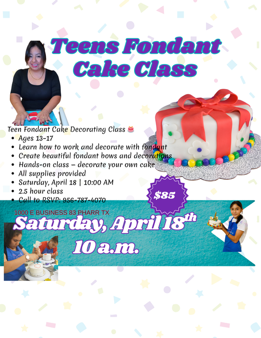 Fondant Cake Bows, and Flowers for TEENS.  Saturday 04/11 PM w Caro