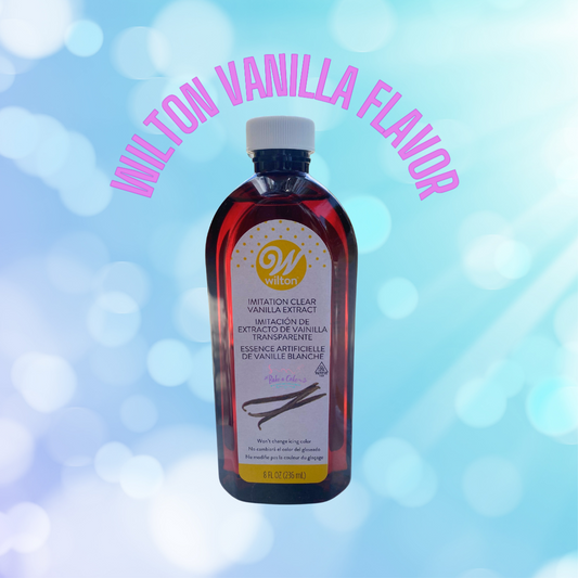 Wilton CLEAR Vanilla flavor 8oz bottle available at Bake a Cake in Pharr TX  