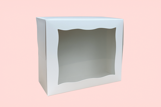 7" x 5.5" x 2.5" Treat Box with Clear Window – White (Pack of 5)