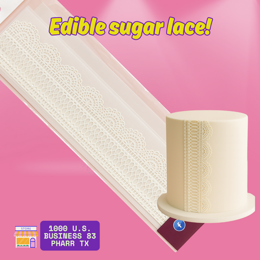 Delicate Edible Lace Strip – 13" x 3.6"