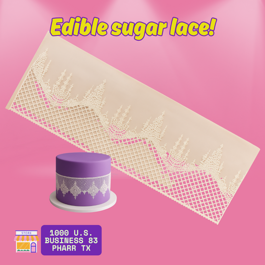 Sugar Lace for Cakes – 13" x 4" (Pack of 3 Strips)
