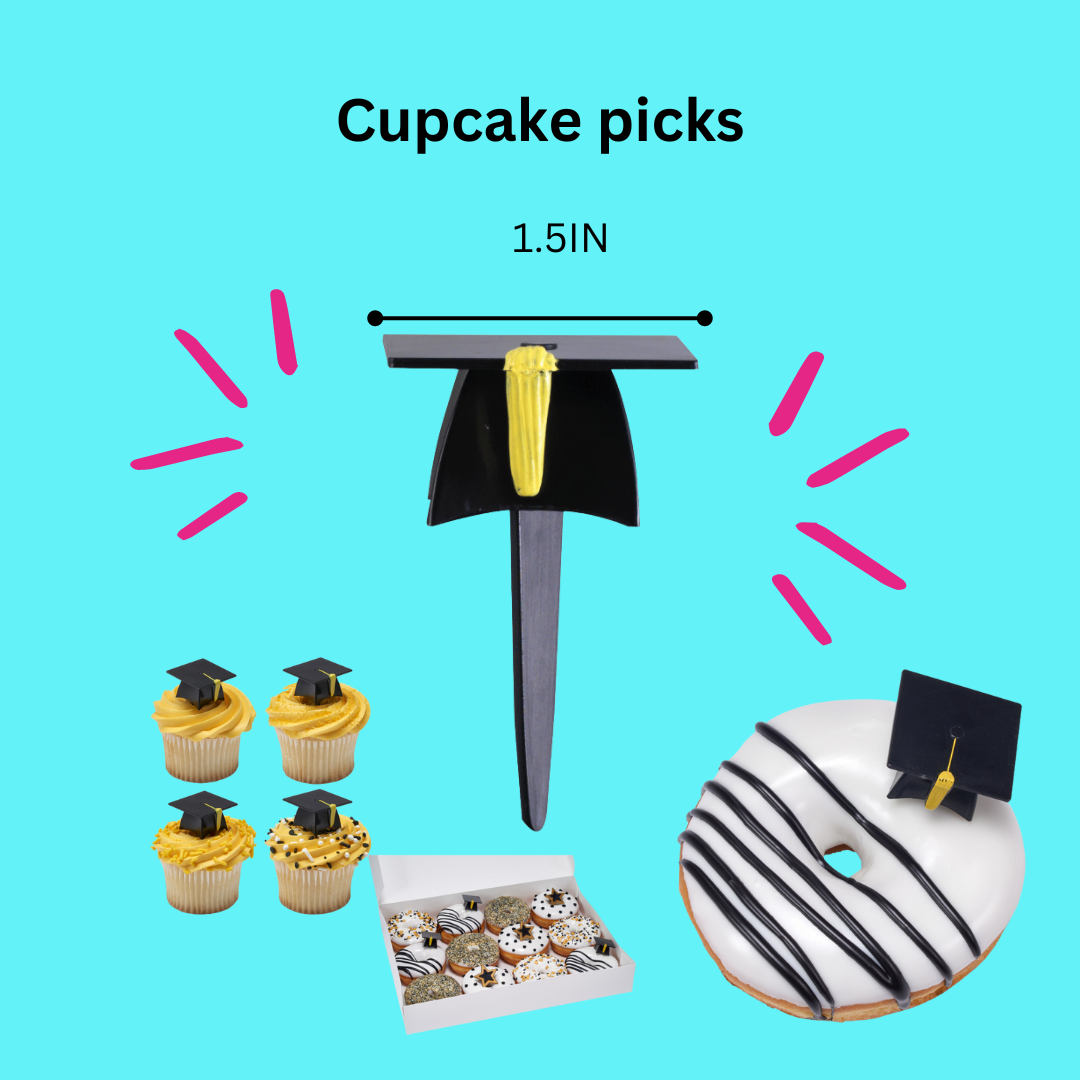 Graduation Cap cupcake picks