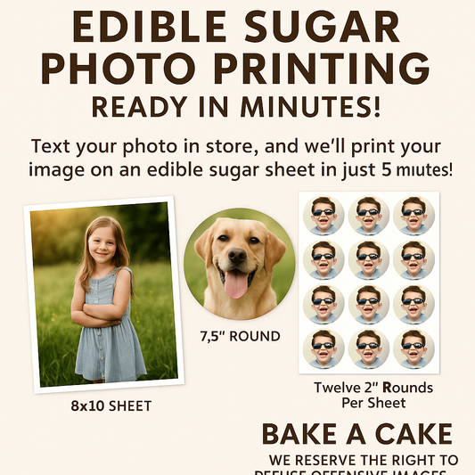 Edible Sugar Photo Printing – Ready in Minutes!