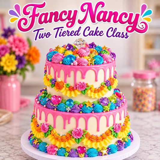 Fancy nancy Two Tiered Cake with Caro09/11