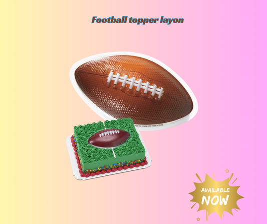 Add instant game-day flair with 3D football cake layons sold in half dozens. Perfect for football parties, Super Bowl cakes, and sports-themed desserts.