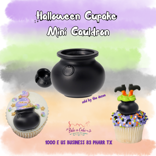 mini cauldron cupcake toppers near me, Halloween cupcake toppers dozen, witch cauldron cupcake near me, potion cupcake decorations, spooky cupcake toppers
