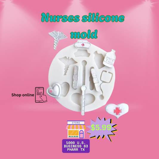 nurses silicone mold, nurse cake decorations, medical fondant mold, nurse week baking supplies, chocolate nurse mold, fondant mold for cupcakes, nurse appreciation baking, bake a cake nurse mold