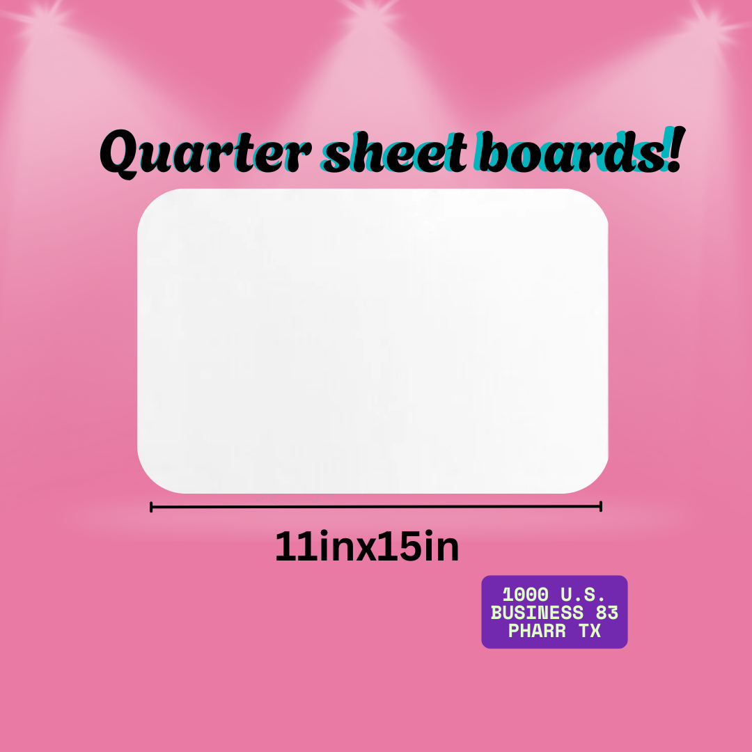 11" x 15" Quarter Sheet Cake Board – White Corrugated (Pack of 5)