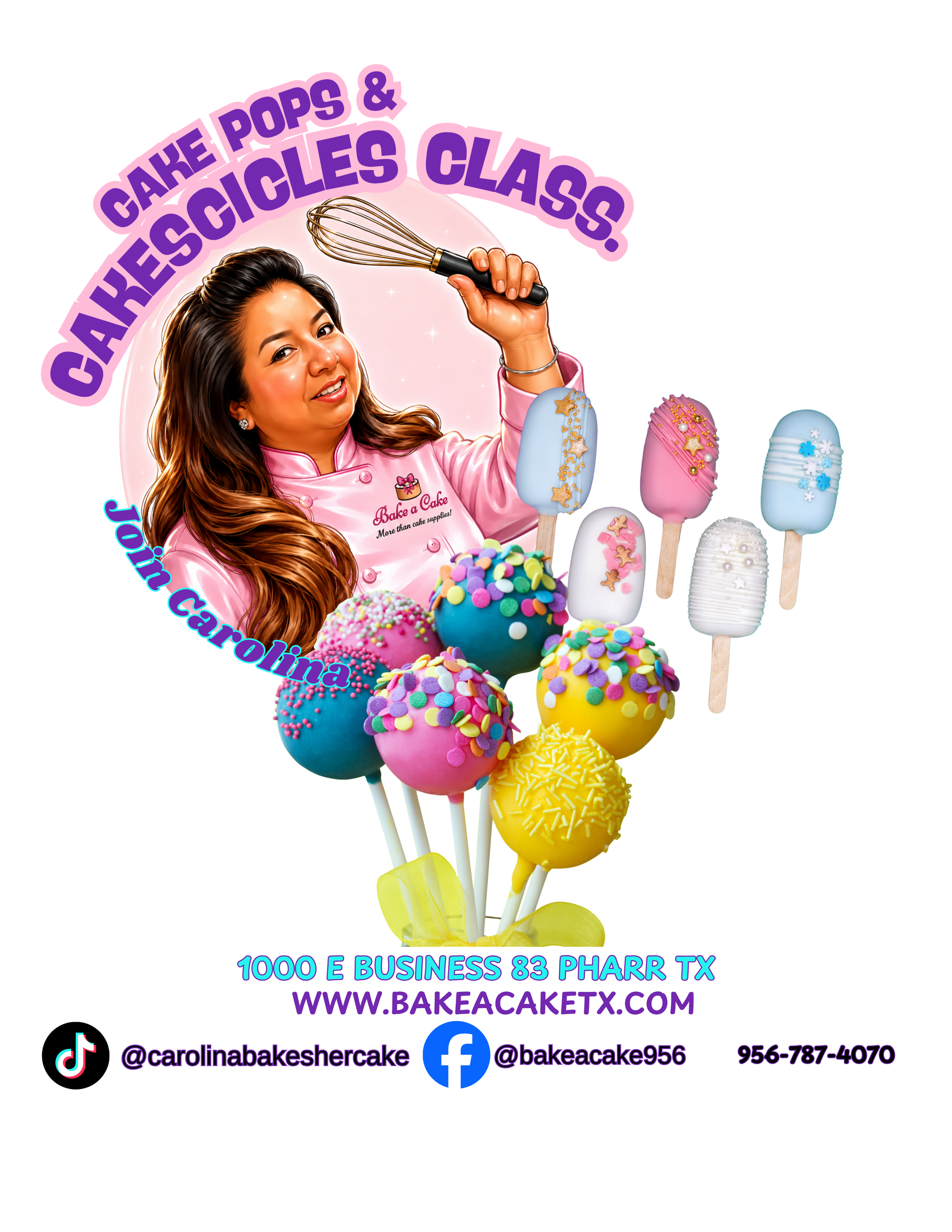 Teen Cake Pops Decorating Class for ages 13-17 at Bake A Cake in Pharr Texas