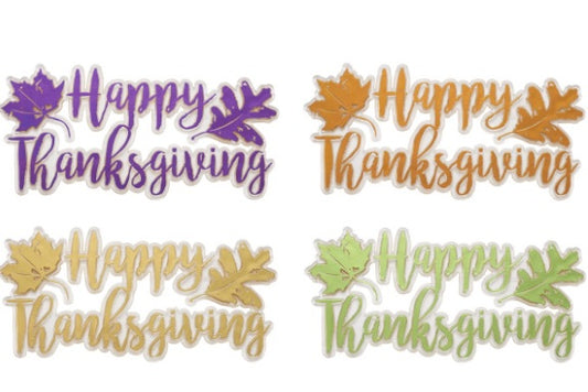 🍂 Happy Thanksgiving Foil Layon – Set of 4