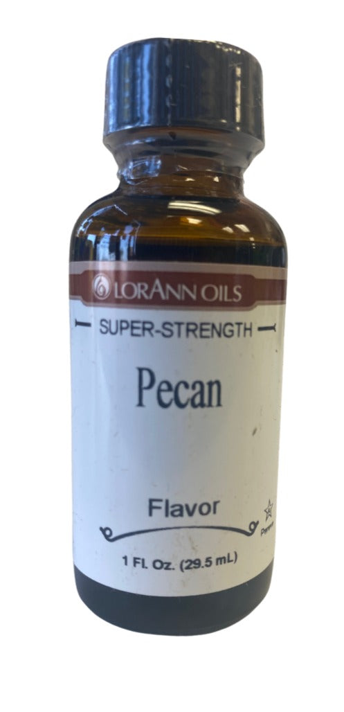 B1 oz bottle of pecan super strength baking flavor used for cakes, cookies, frosting, candy, and chocolate at Bake A Cake in Pharr Texas