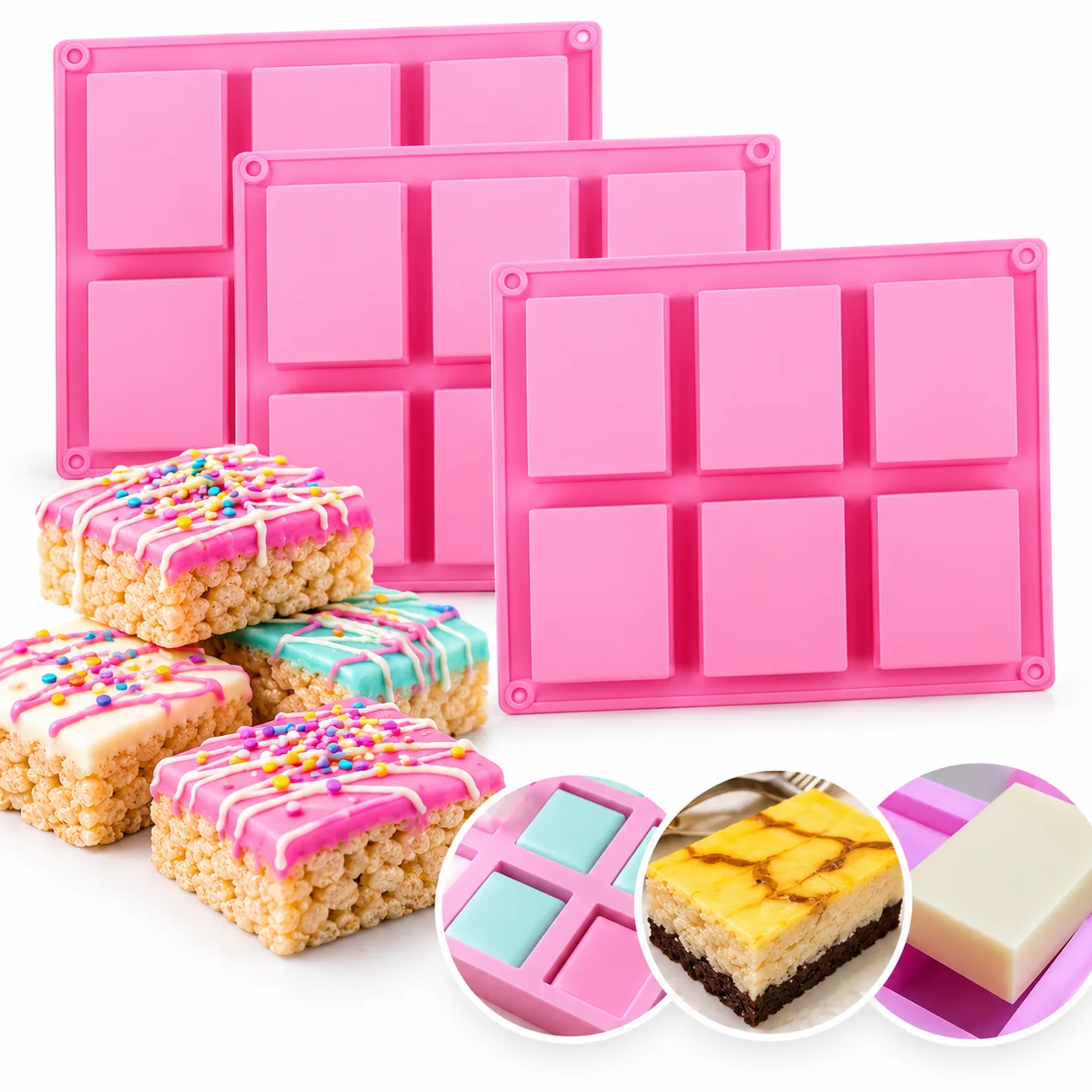 3-Pack Silicone Molds for Chocolate