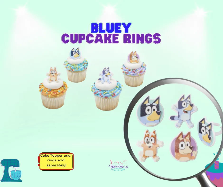 Bluey Cupcake Rings – 1 Dozen
