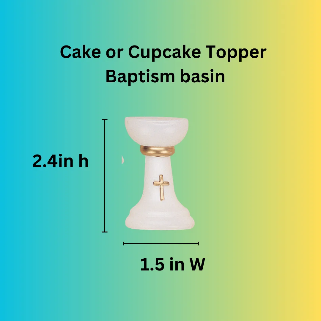 Dozen Baptism Basin Cake Toppers – 2.5” High x 1.5” Wide