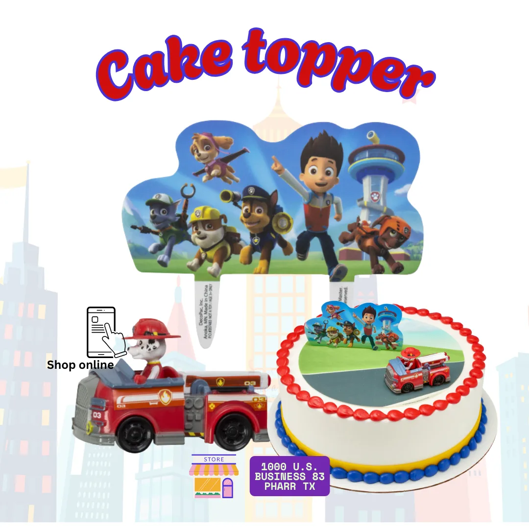 PAW Patrol Fire Truck Cake Topper – 2-Piece Interactive Keepsake Set