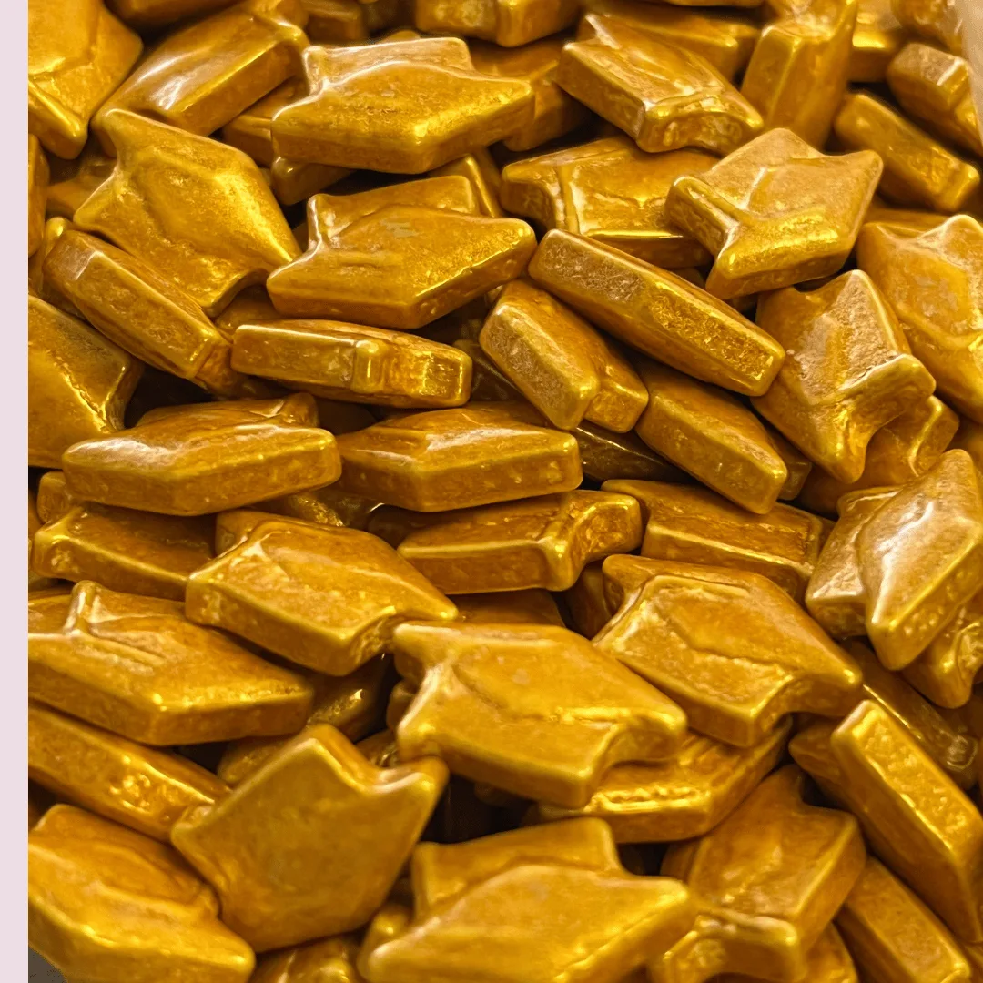 Gold Graduation Cap Sprinkles – 2 oz Bag